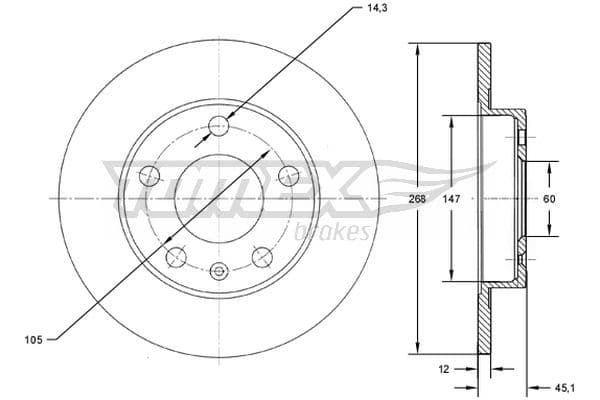 Bremžu diski TOMEX Brakes TX 72-65 1