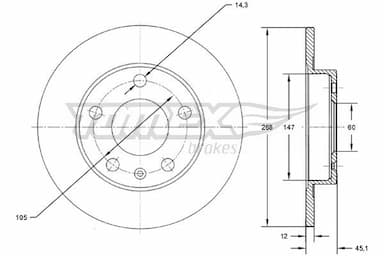 Bremžu diski TOMEX Brakes TX 72-65 1