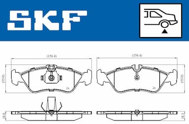 Bremžu uzliku kompl., Disku bremzes SKF VKBP 90362 2