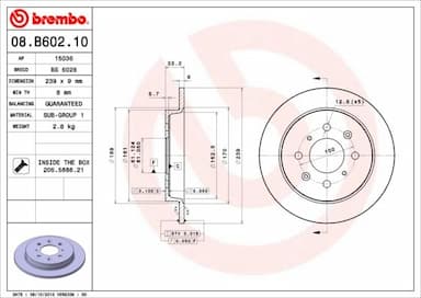 Bremžu diski BREMBO 08.B602.10 1