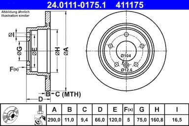 Bremžu diski ATE 24.0111-0175.1 1