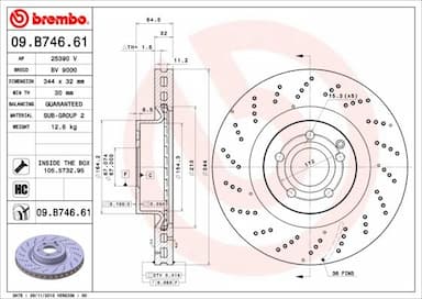 Bremžu diski BREMBO 09.B746.61 1