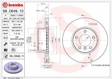 Bremžu diski BREMBO 09.C649.11 1