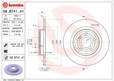 Bremžu diski BREMBO 08.B741.41 1