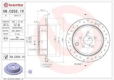 Bremžu diski BREMBO 08.C252.1X 1