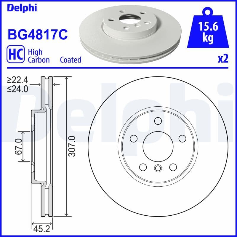 Bremžu diski DELPHI BG4817C 1