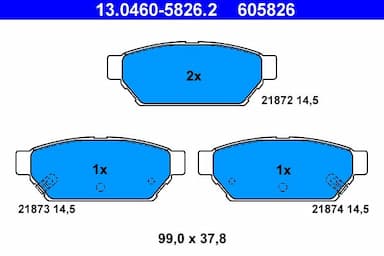 Bremžu uzliku kompl., Disku bremzes ATE 13.0460-5826.2 1