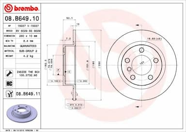 Bremžu diski BREMBO 08.B649.11 1