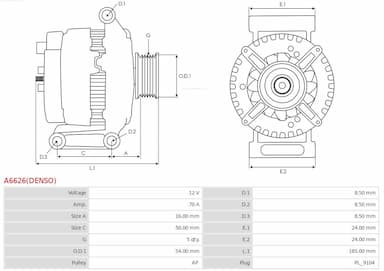 Ģenerators AS-PL A6626(DENSO) 5