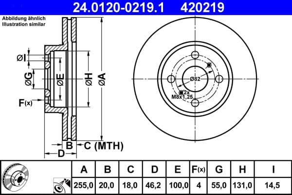 Bremžu diski ATE 24.0120-0219.1 1