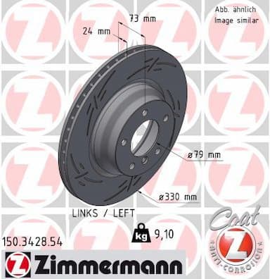 Bremžu diski ZIMMERMANN 150.3428.54 1