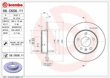 Bremžu diski BREMBO 08.C656.11 1