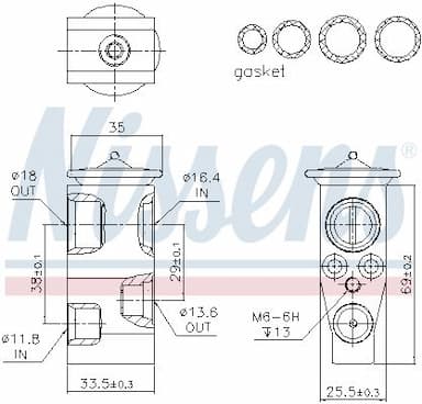 Izplešanās vārsts, Gaisa kond. sistēma NISSENS 999315 6