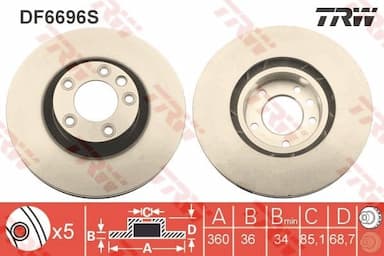Bremžu diski TRW DF6696S 3