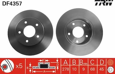 Bremžu diski TRW DF4357 1