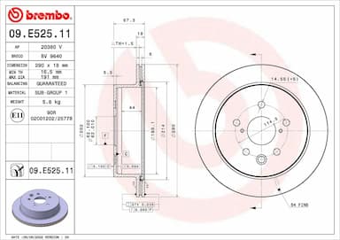 Bremžu diski BREMBO 09.E525.11 1