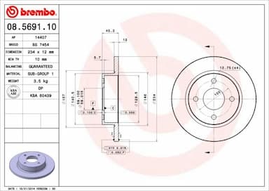 Bremžu diski BREMBO 08.5691.10 1