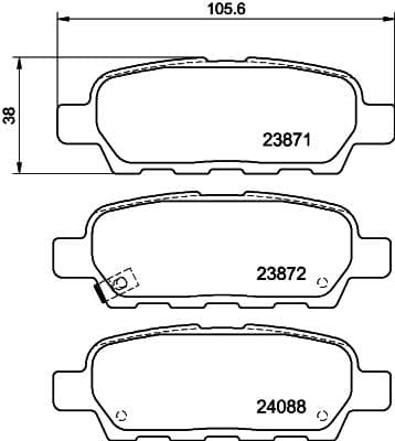 Bremžu uzliku kompl., Disku bremzes HELLA 8DB 355 010-241 1