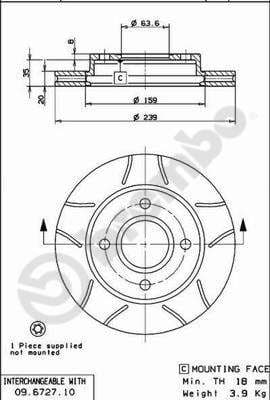 Bremžu diski BREMBO 09.6727.77 1