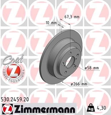 Bremžu diski ZIMMERMANN 530.2459.20 1