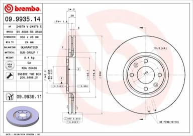 Bremžu diski BREMBO 09.9935.11 1