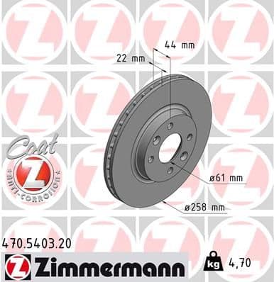 Bremžu diski ZIMMERMANN 470.5403.20 1