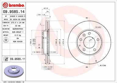 Bremžu diski BREMBO 09.9585.11 1