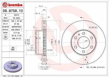 Bremžu diski BREMBO 09.9758.10 1