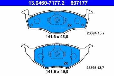 Bremžu uzliku kompl., Disku bremzes ATE 13.0460-7177.2 1
