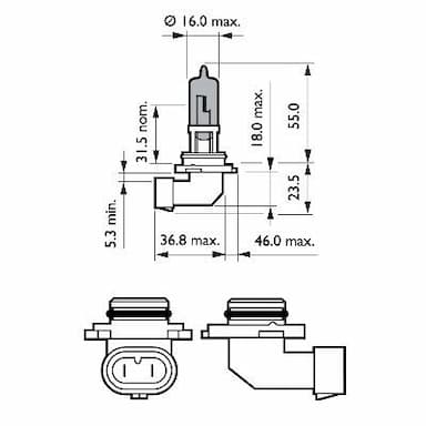 Kvēlspuldze PHILIPS 9006WVUB1 3