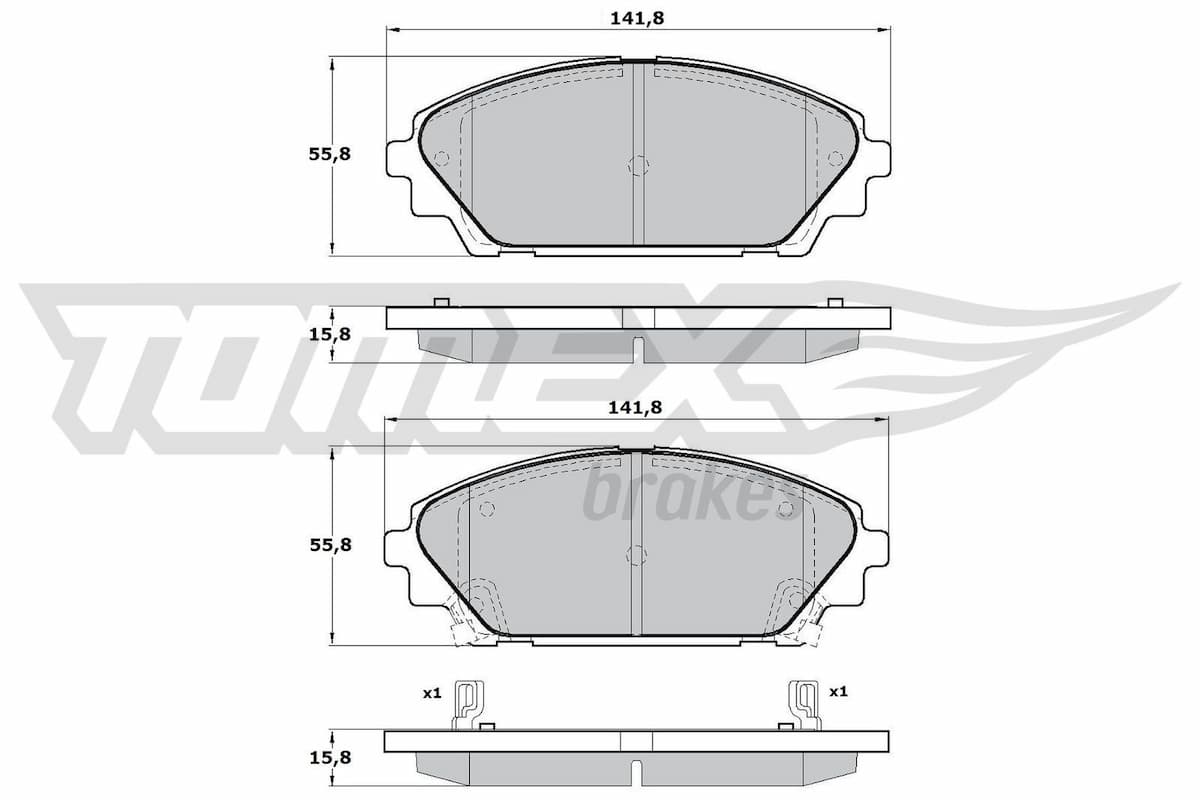 Bremžu uzliku kompl., Disku bremzes TOMEX Brakes TX 17-23 1