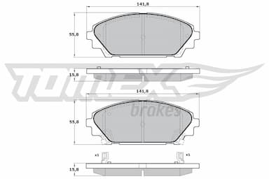 Bremžu uzliku kompl., Disku bremzes TOMEX Brakes TX 17-23 1