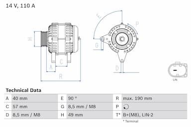 Ģenerators BOSCH 0 986 083 910 1