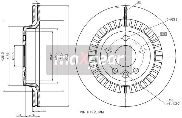 Bremžu diski MAXGEAR 19-2335 1