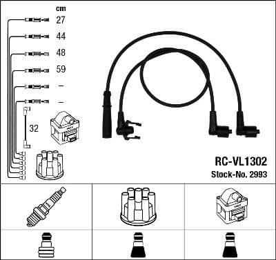 Augstsprieguma vadu komplekts NGK 2993 1