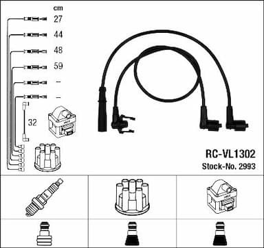 Augstsprieguma vadu komplekts NGK 2993 1