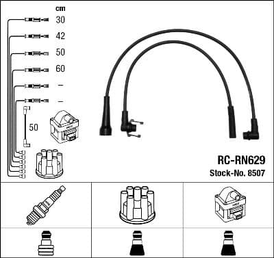 Augstsprieguma vadu komplekts NGK 8507 1