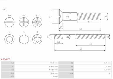 Remkomplekts, Ģenerators AS-PL ARS6001 2