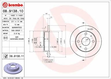 Bremžu diski BREMBO 08.9138.10 1