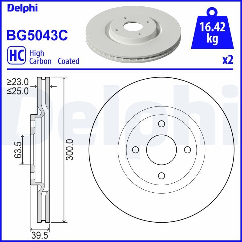 Bremžu diski DELPHI BG5043C 1