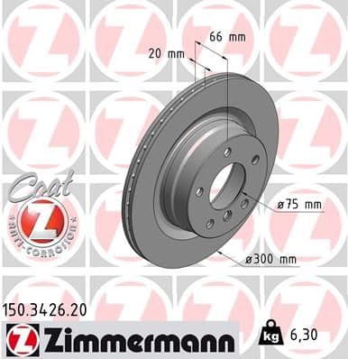 Bremžu diski ZIMMERMANN 150.3426.20 1