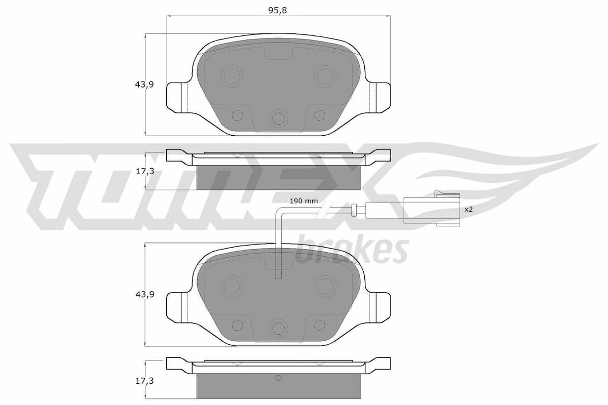 Bremžu uzliku kompl., Disku bremzes TOMEX Brakes TX 12-703 1