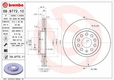 Bremžu diski BREMBO 09.9772.11 1