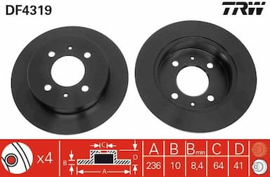 Bremžu diski TRW DF4319 1