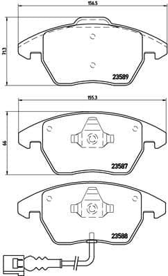 Bremžu uzliku kompl., Disku bremzes BREMBO P 85 075 1