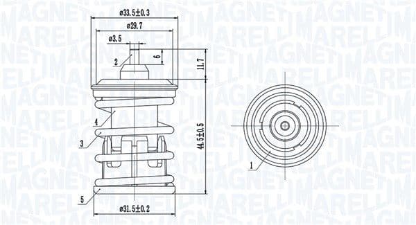 Termostats, Dzesēšanas šķidrums MAGNETI MARELLI 352317005090 1