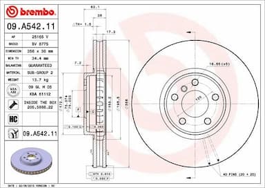 Bremžu diski BREMBO 09.A542.11 1