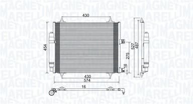 Kondensators, Gaisa kond. sistēma MAGNETI MARELLI 350203886000 1