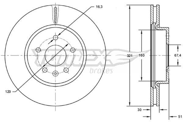 Bremžu diski TOMEX Brakes TX 72-55 1