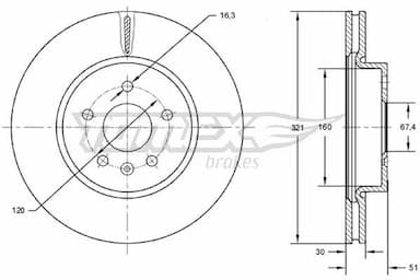 Bremžu diski TOMEX Brakes TX 72-55 1